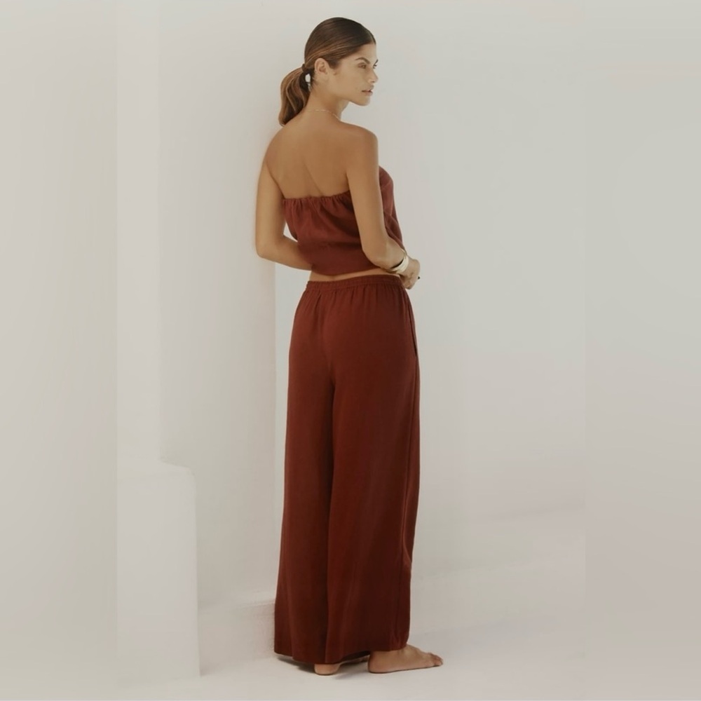 NWT! By Anthropologie Linen Pants in Brown - Size XL 🧱